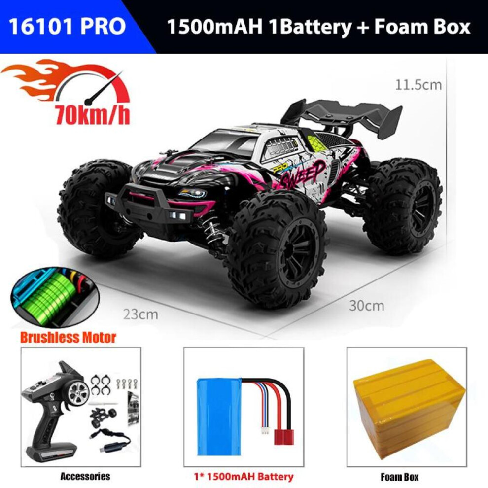 (as the picture, 16101pro red) 4x4 Remote Control Car 16101pro/16102pro Brushless 4wd 70km/h 2.4g Rc Car Electric High Speed Off-road Drift Toys For C