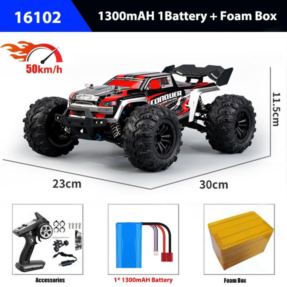 (as the picture, 16102 red) 4x4 Remote Control Car 16101pro/16102pro Brushless 4wd 70km/h 2.4g Rc Car Electric High Speed Off-road Drift Toys For Chil