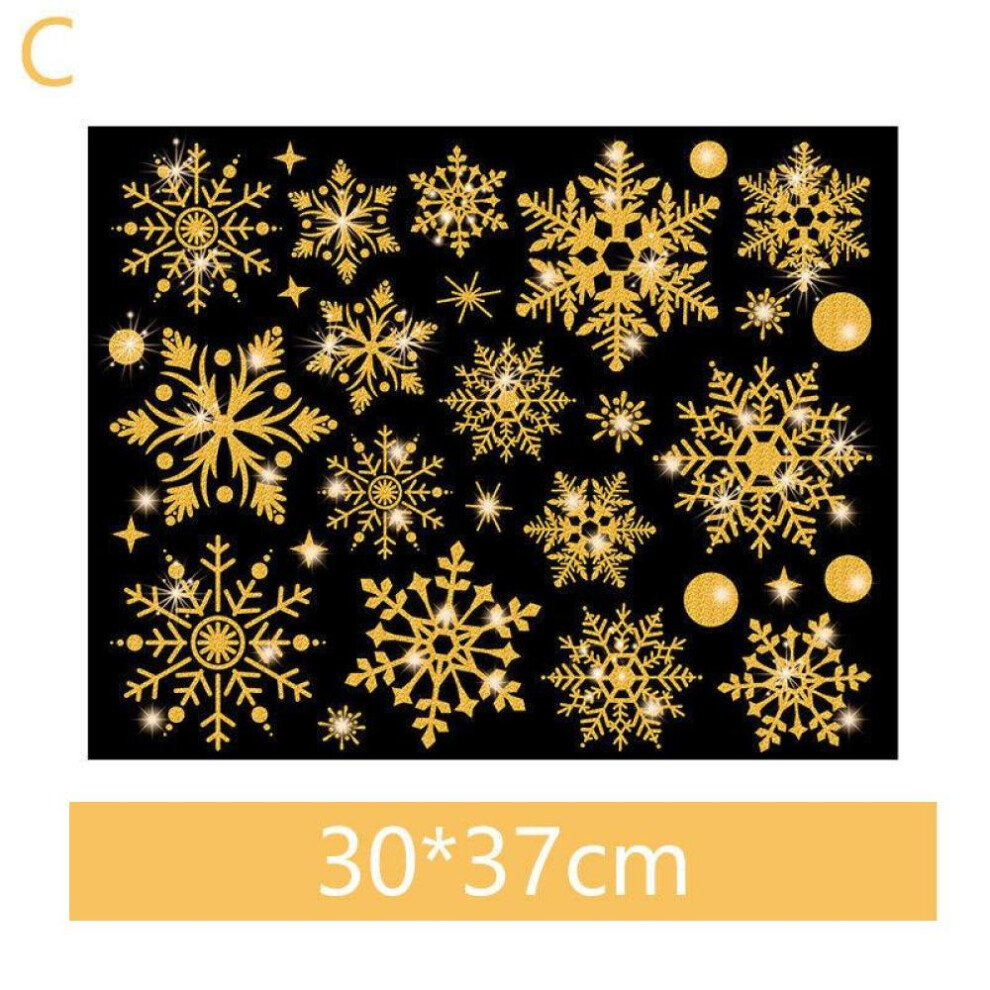 (Style C) Christmas Window Stickers Christmas Clings Snowflakes Sticker Static Sticker For Xmas Stickers Window Christmas Window Decoration
