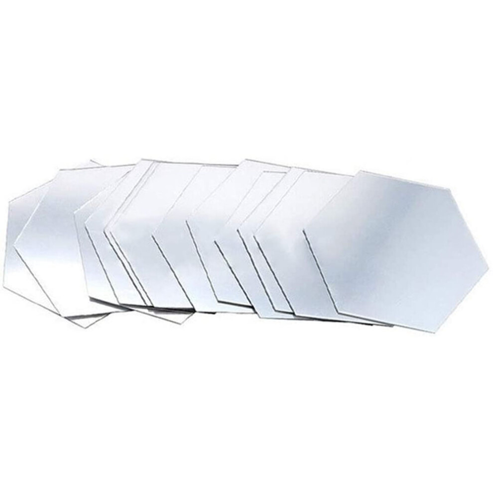 Autocollants muraux miroir pour chambre à coucher, salon, amovibles, imperméables, autocollants muraux DIY, décoration murale (argent)