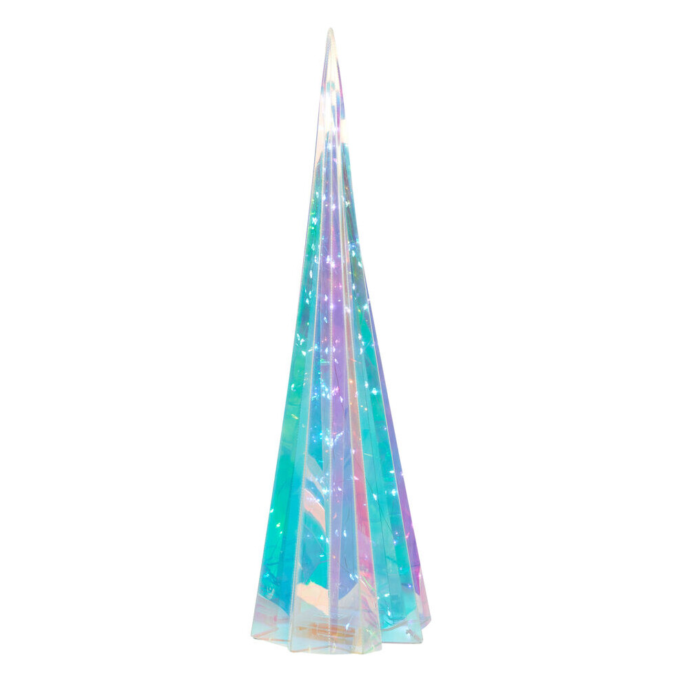 (40cm (40LEDs)) Christmas Light-up Star Decoration Multicolour Modern Xmas Tree Cone Iridescent