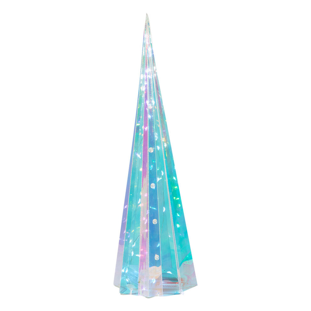 (60cm (50 LEDs)) Christmas Light-up Star Decoration Multicolour Modern Xmas Tree Cone Iridescent