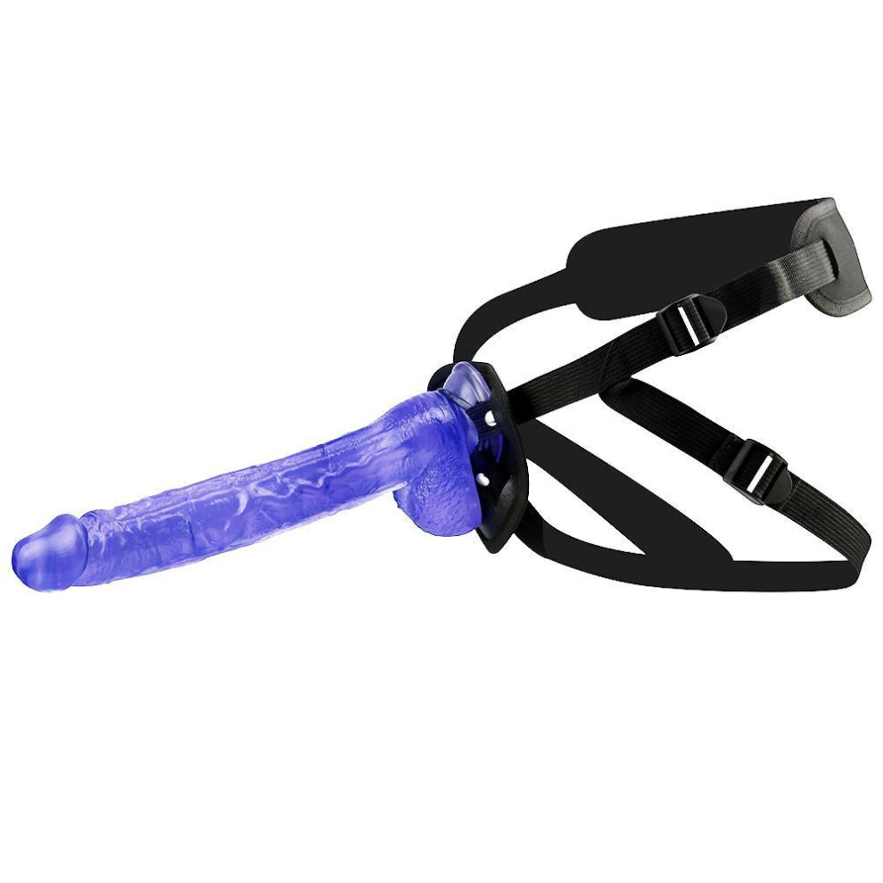(blue) 31cm Straped On Huge Dildo Penis Pants Strap-on Huge Realistic Cock Harness Strapless Removable Suction Cup Dildos Panties For Lesbians