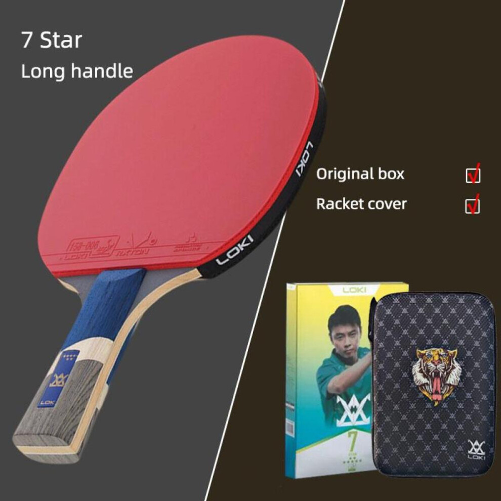 (7 Star Long Handle) Loki 7/8/9 Star Professional Ping Pong Racket  Attack-Loop High Sticky Table Tennis Racket Ping Pong Bat Carbon Blade Paddle