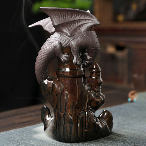 Incense Waterfall Incense Burner Ceramic Dragon Decorative Game Mixed Incense Cone Waterfall Smoking Room Decor 2