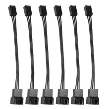 6er-Set 4-poliges PWM-auf 3-poliges Lüfteradapterkabel, 10 cm, schwarz