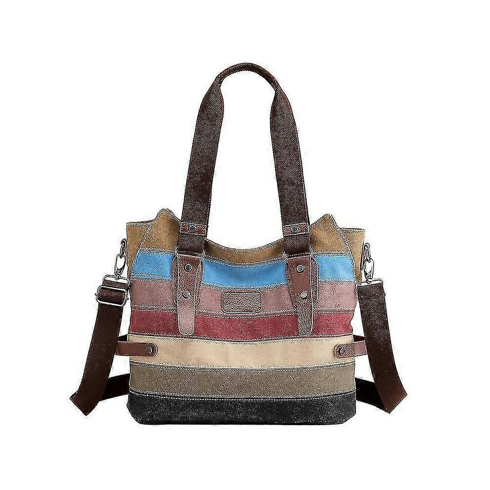 Femme Tote Handbag Bag Canvas Shoulder Bag for Ladies 14 Inch Laptop Shopping Bag Shopper Crossbody Multipurpose Hobo Bags Black