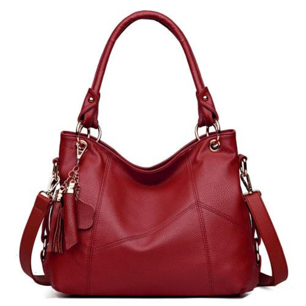 (burgundy) Top-handle Bags For Women Leather Handbags Designer Women Messenger Crossbody Shoulder Bags Retro Tote