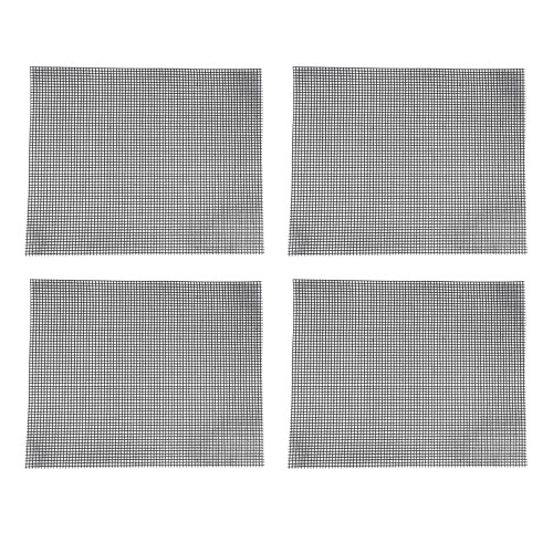 4 Pcs Non Stick BBQ Grill Mesh Reusable PTFE Grilling Net Barbecue Mat for Grilling,Cooking,Baking,Barbecue,40 x 33cm