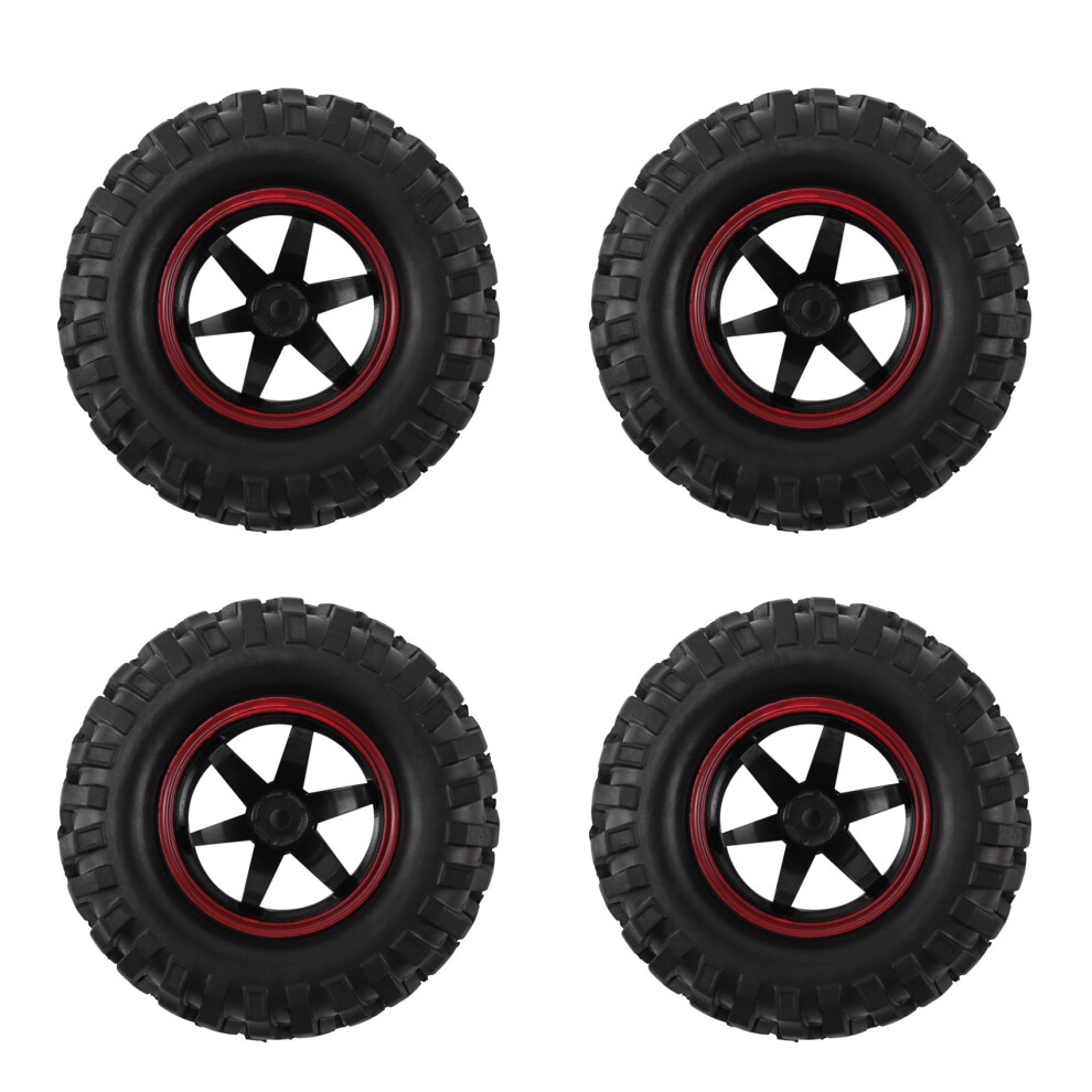 4Pcs 1.9 Inch 96Mm 1/10 Scale Tires With Wheel Rim For 1/10 Scx10 Tamiya Cc01 D90 Cc01 Rc Rock Crawler Parts Black 4764074179340