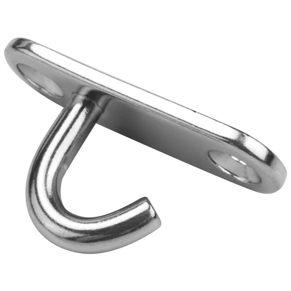 6 Pack Stainless Steel Ceiling Hooks M5 Oval Open Hooks Pad Eye Plate Anchor Screw Wall Mount Hook For Plant Basket 4764074175977
