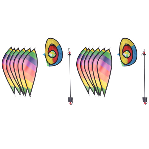 2PCS Balloon Wind Spinner Striped Windsock Balloon Yard Decor Spiral Balloon Windmill