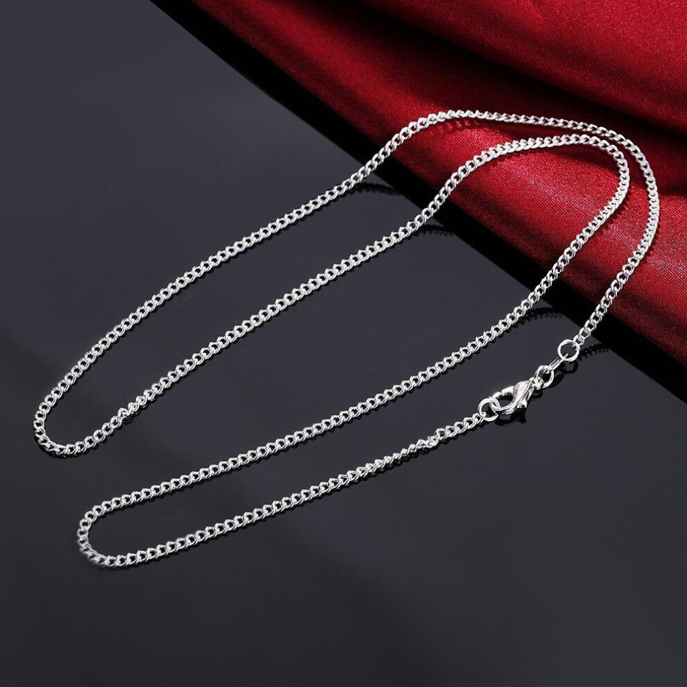 (70cm 28inches) 925 Sterling Silver Classic 2mm Chain Necklace For Women Men 16 -30 Inches High Quality Fashion Party Wedding Jewelrys Gifts