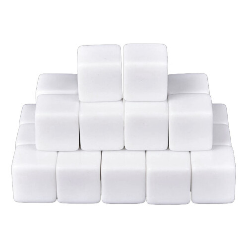 16MM White Acrylic Cubes Blank Dice for Board Games,Math Counting Teaching,Alphabet Numbers Custom Dice Making,48PCS 2