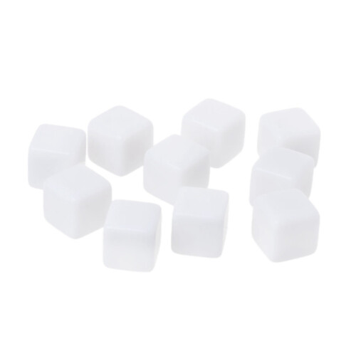 16MM White Acrylic Cubes Blank Dice for Board Games,Math Counting Teaching,Alphabet Numbers Custom Dice Making,48PCS 1
