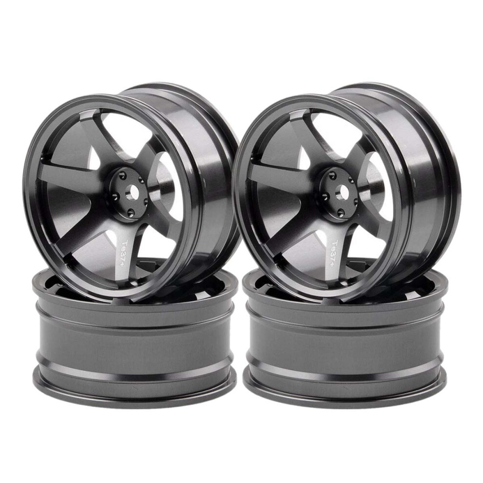 4P Aluminum Alloy6 Spoke Wheel Rim For Rc 1/10 On-Road 1052 Drift Sakura Te37+, Grey 4764074188779