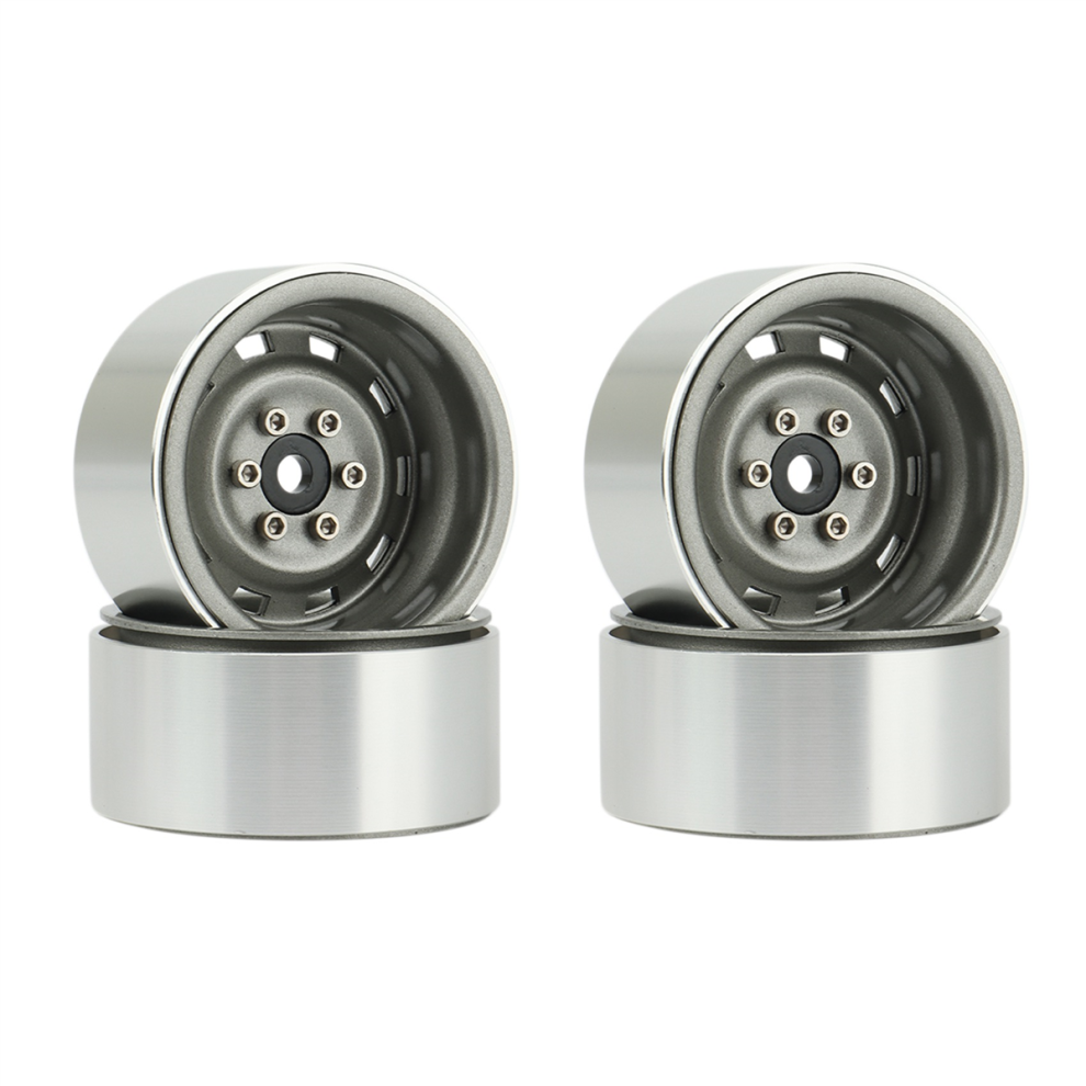 4Pcs 1.9Inch Metal Beadlock Wheel Hub Rim For 1/10 Rc Crawler Car Titanium 4764074190680