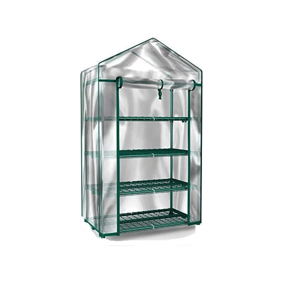 Mini serre à 4 niveaux pour intérieur et extérieur, étagères portables robustes pour faire pousser des plantes, des semis et des herbes