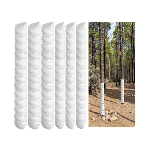 6 PCS Tree Trunk Protector, Plastic Spiral Tree Guard-Tree Bark Protector Tube Wraps to Protect Saplings Plants 2