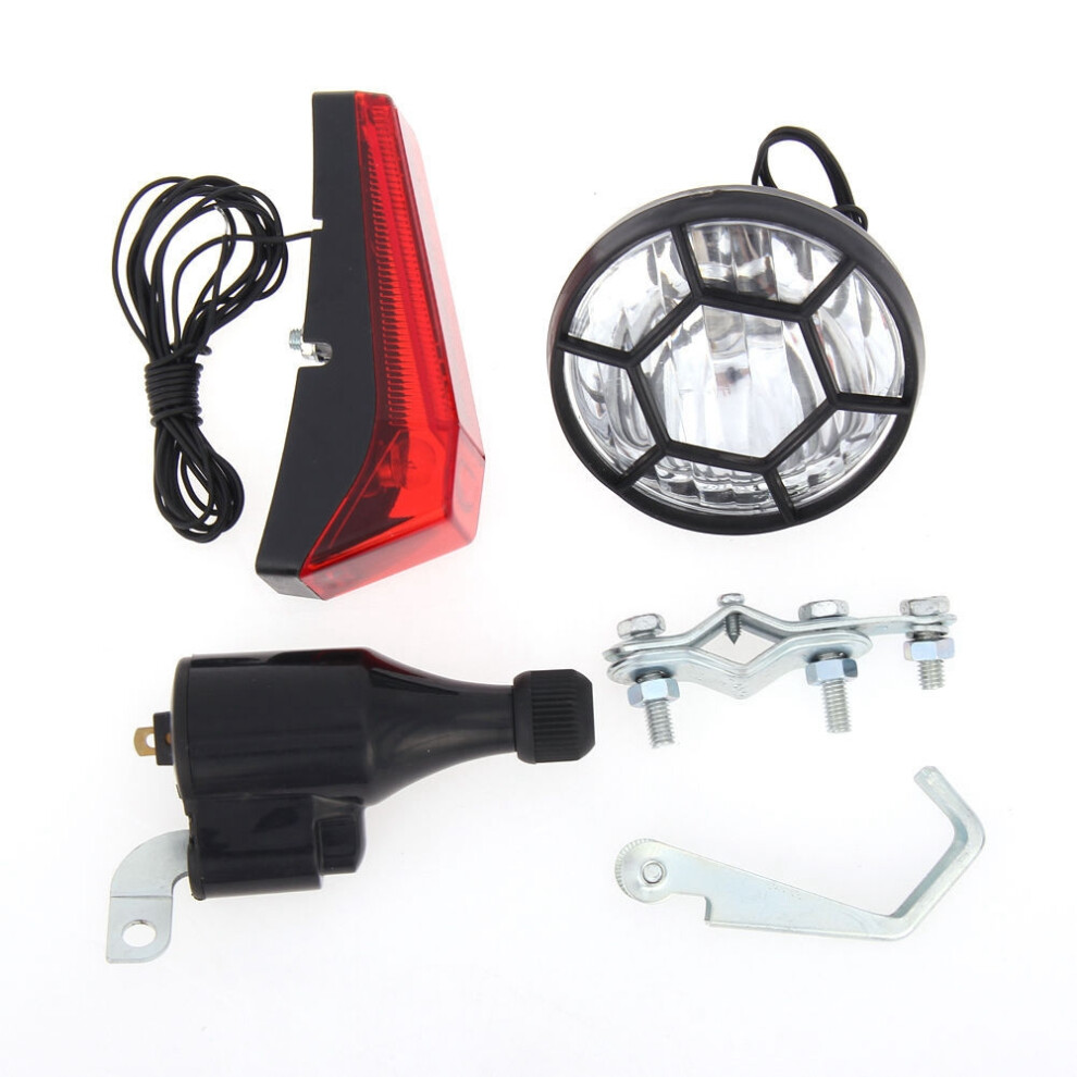 Tlily Bike Bicycle Motorized Bike Friction Generator Dynamo Head Tail Kit 6V 3W Bike Accessories Light