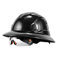 (antique black) Loebuck  New Carbon Fiber Full-brim Safety Helmet With Ce Goggles Anti-collision Construction Site Hard Hat Gm850