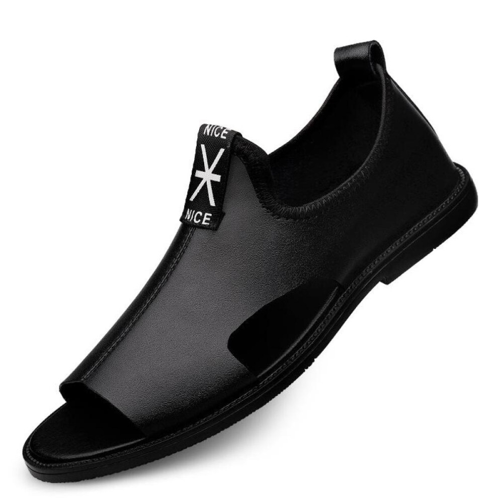 (black, 39) Brand New Summer Men Sandals Leisure Beach Men Shoes High Quality Genuine Leather Sandals Fashion Men&apos;s Sandals