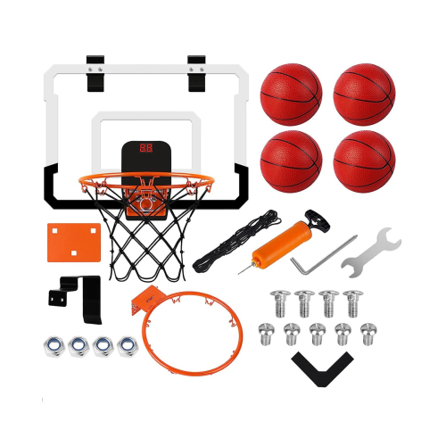 Indoor Mini Basketball Hoop with Electronic Scoreboard-For Door& Wall Office Room Score Basketball Hoop for Teens,Adults