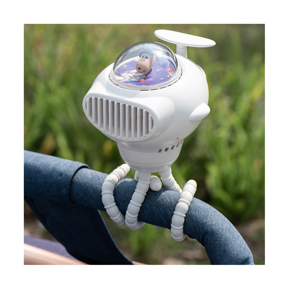 Ventilateur portatif de table sans feuilles pour bébé, petit ventilateur domestique et extérieur à tête vibrante