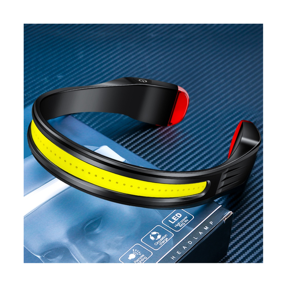 Lampe frontale de course rechargeable, lampe frontale à LED lumineuse, phare de pêche à lumière forte avec feu arrière rouge