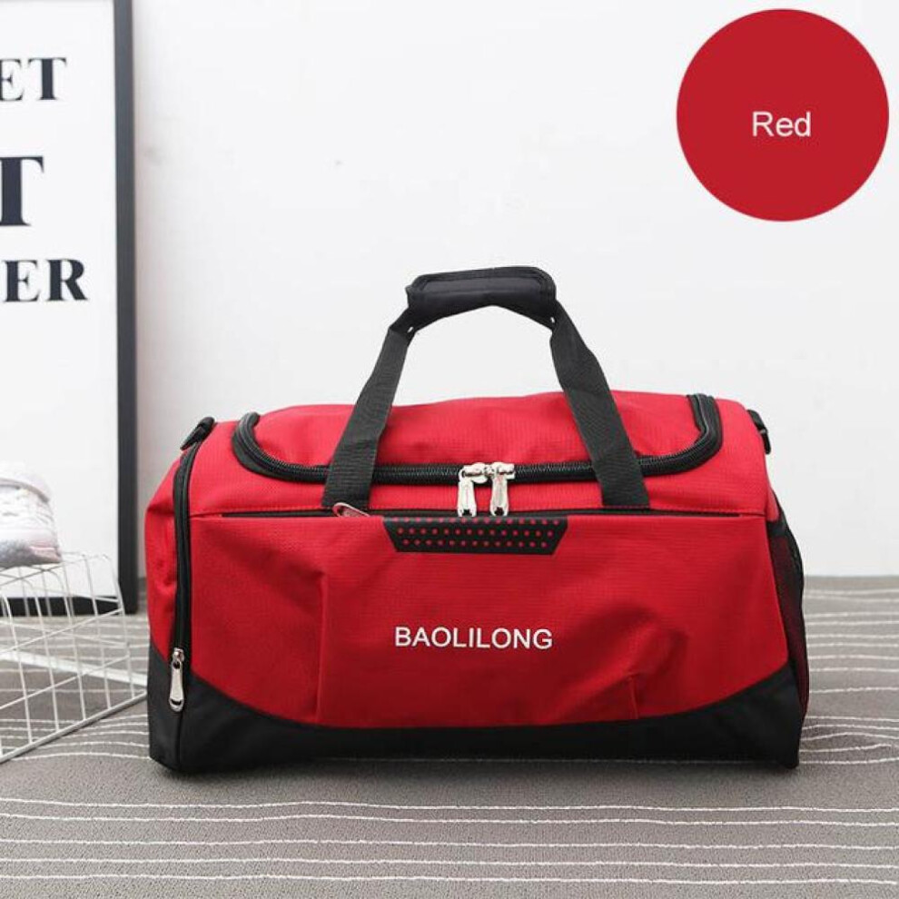 (red) Large Nylon Professional Gym Bag With Shoe Pocket Women Men Sports Bag Basketball Fitness Training