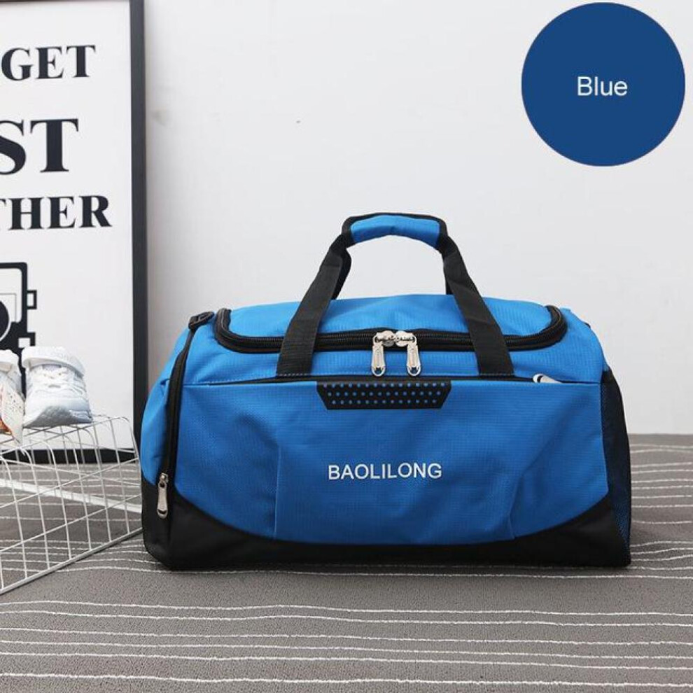 (blue) Large Nylon Professional Gym Bag With Shoe Pocket Women Men Sports Bag Basketball Fitness Training