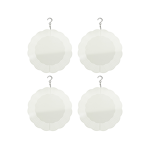 4Pack Wind Spinner Blanks,Sun Shape 3D Aluminum Wind Powered Kinetic Sculpture,Spinner Trim for Yards&Gardens