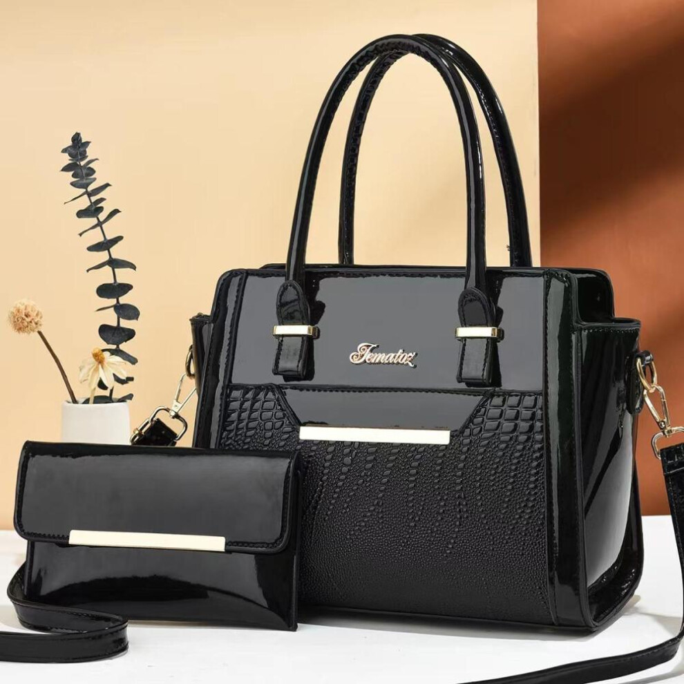 (black, 27x13x21cm) High Quality One Shoulder Tote Bag Large Capacity Middle Age Women&apos;s Vintage Handheld Mother Bag Women&apos;s Bag