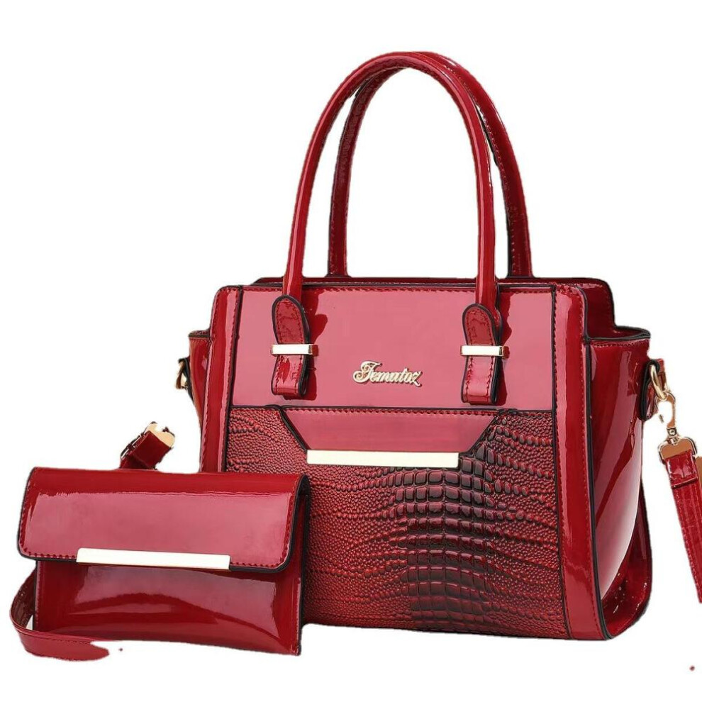 (red, 27x13x21cm) High Quality One Shoulder Tote Bag Large Capacity Middle Age Women&apos;s Vintage Handheld Mother Bag Women&apos;s Bag