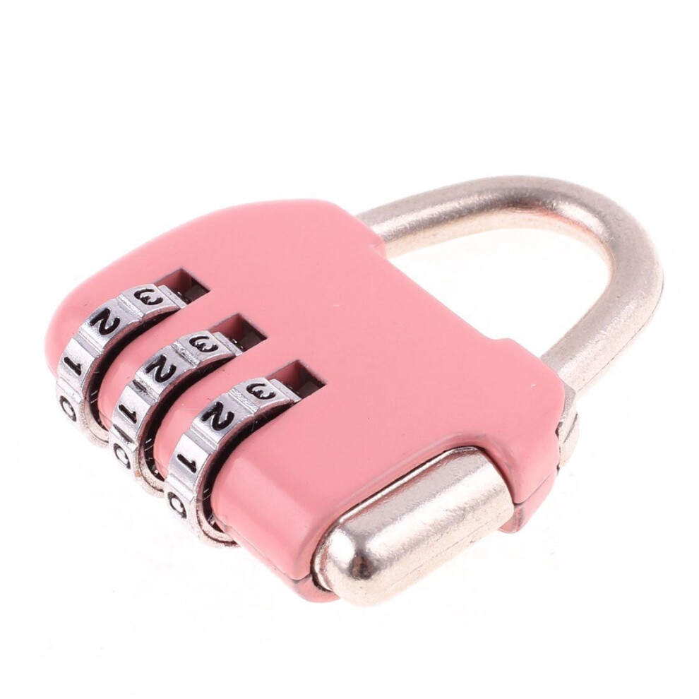 Luggage Box Resettable Combination Lock Padlock 3 Digit Number Pink-image-OPC-PBYMDMQ-NEW