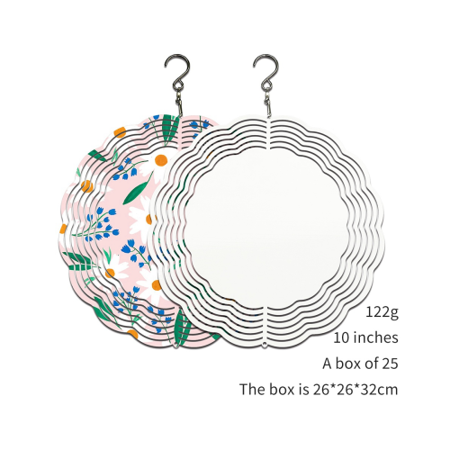 4Pack 10 Inch Sublimation Wind Spinner Blanks,Double-Sided Hanging 3D Wind Sculpture for Outdoor Garden Yard Decoration