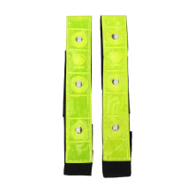 2 x Reflective Band Arm Leg Strap Belt 4 LED Light Cycling Running Jogging
