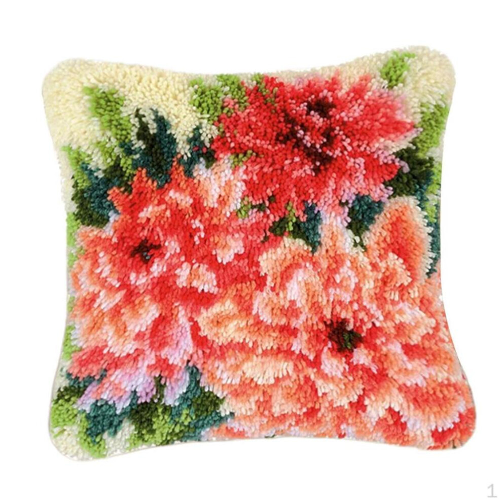 (as the picture, Blooming Flowers) Duck Pattern Latch Pillow Making Kit With Basic Tools