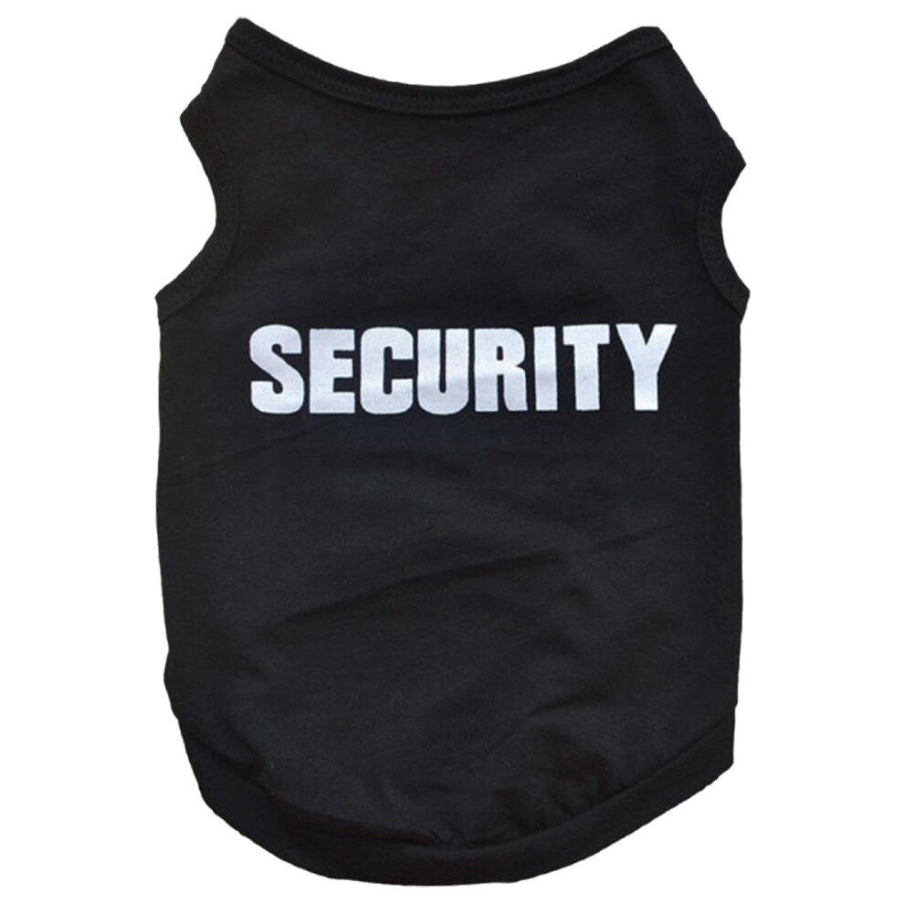 Vêtements d'hiver pour animaux de compagnie chiot chien chat gilet t-shirt manteau robe pull vêtements "SECURITY", noir XS