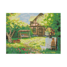 Hinterhof DIY Kunst Muster Kreuzstich Stickerei 11CT Stoff Nadel Faden Kits Kinderzimmer Dekor