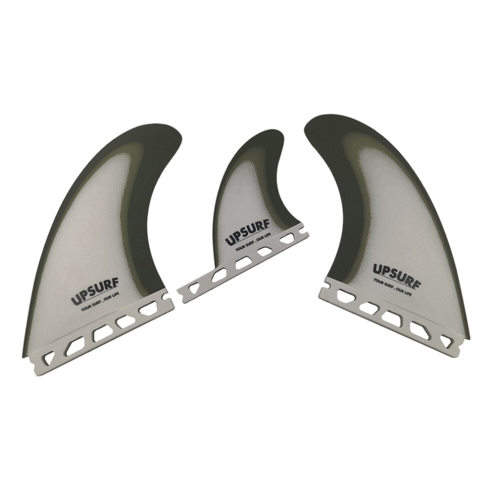 Ailerons de planche de surf UPSURF à languettes simples, vert armée avec fibre de verre blanche, nouveau design, ensemble de surf Tri