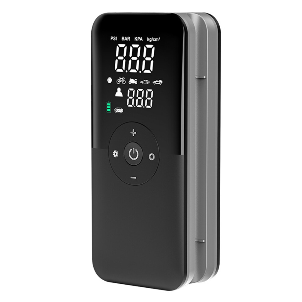 Pompe à air rechargeable, gonfleur de pneus, compresseur portable, gonfleur de pneus de voiture sans fil pour ballons de vélo, alimentation mobile