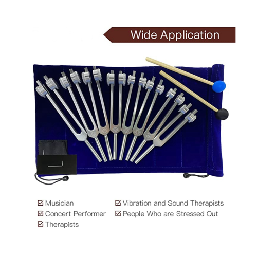 Chakra Tuning Fork Set for Healing, 8 Pieces Silver Chakra Tuning Fork for Meditation 2