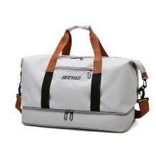 (light grey) Waterproof Travel Duffel Bag Sport Gym Bag Large Capacity Luggage Bags Multi-pocket Handbags