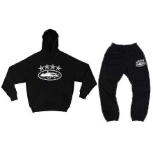 (S, Black) Corteiz Men's Y2k Jogging Suit, 2-piece Autumn Lightweight Tracksuit_x67