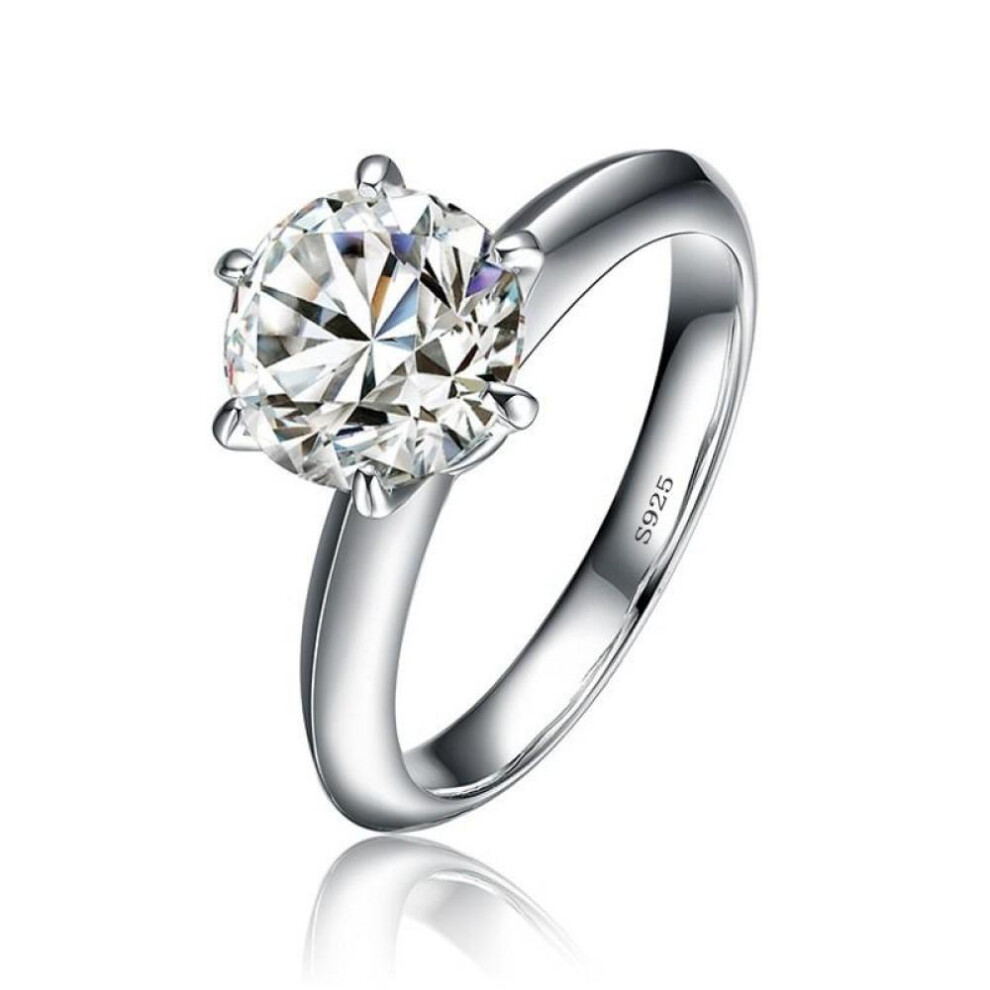 (as the picture, 8) Solitaire 1.5ct Lab Diamond Ring 100% Original 925 Sterling Silver Engagement Wedding Band Rings For Women Bridal Fine Jewelry