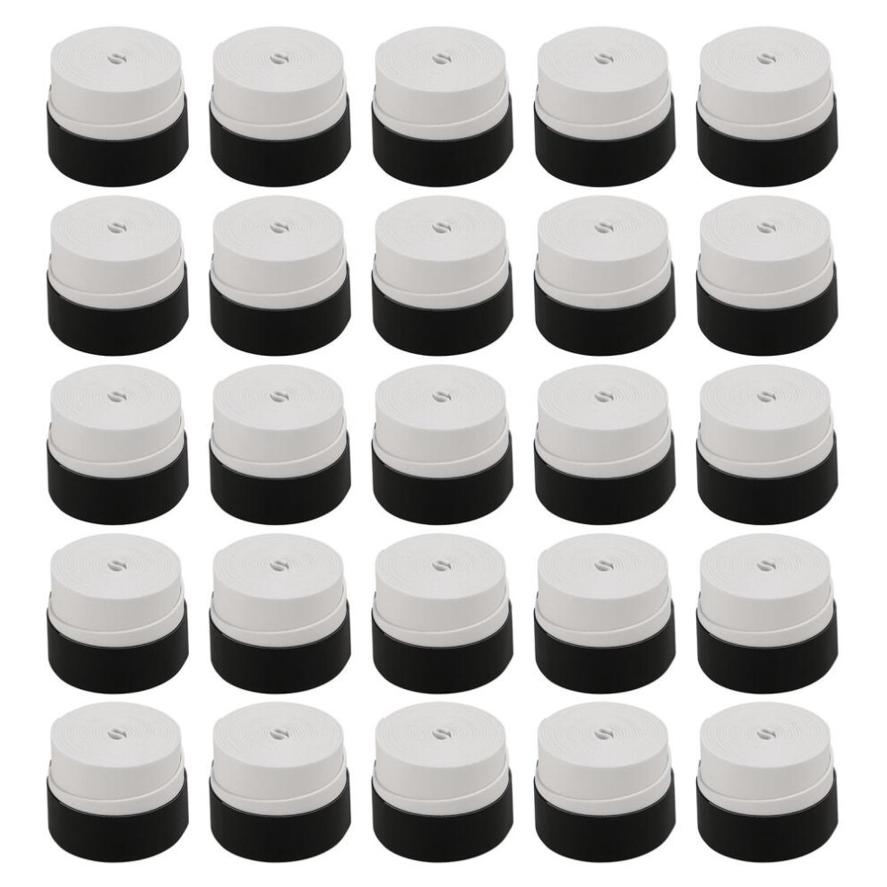 (white, 25pcs) Tennis Racket Grips Anti-skid Badminton Racquet Grips Vibration Overgrip Sweatband