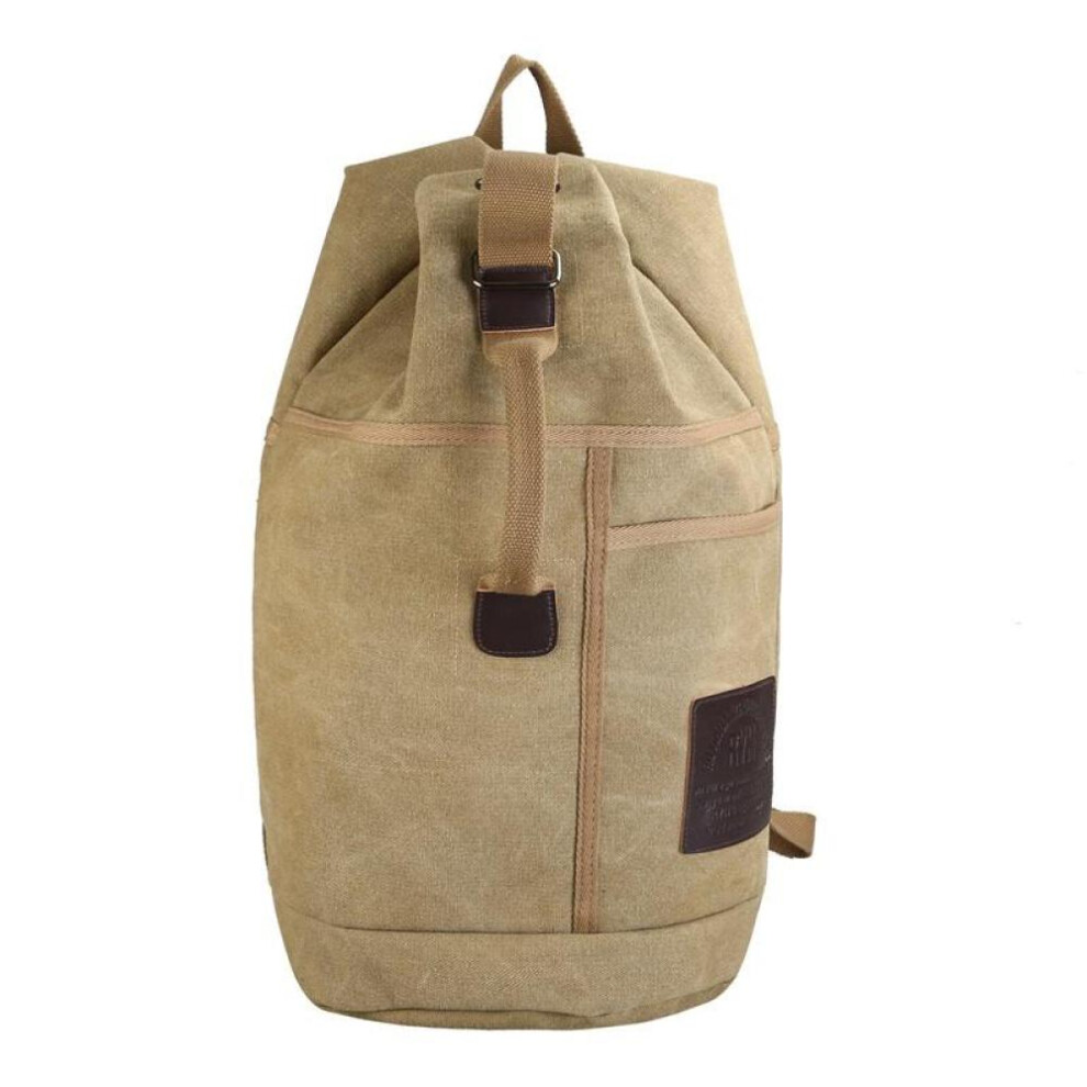 (khaki, 30L) 30l/60l Mens Canvas Backpack Outdoor Sports Duffle Bag Hiking Bag Travel Rucksack