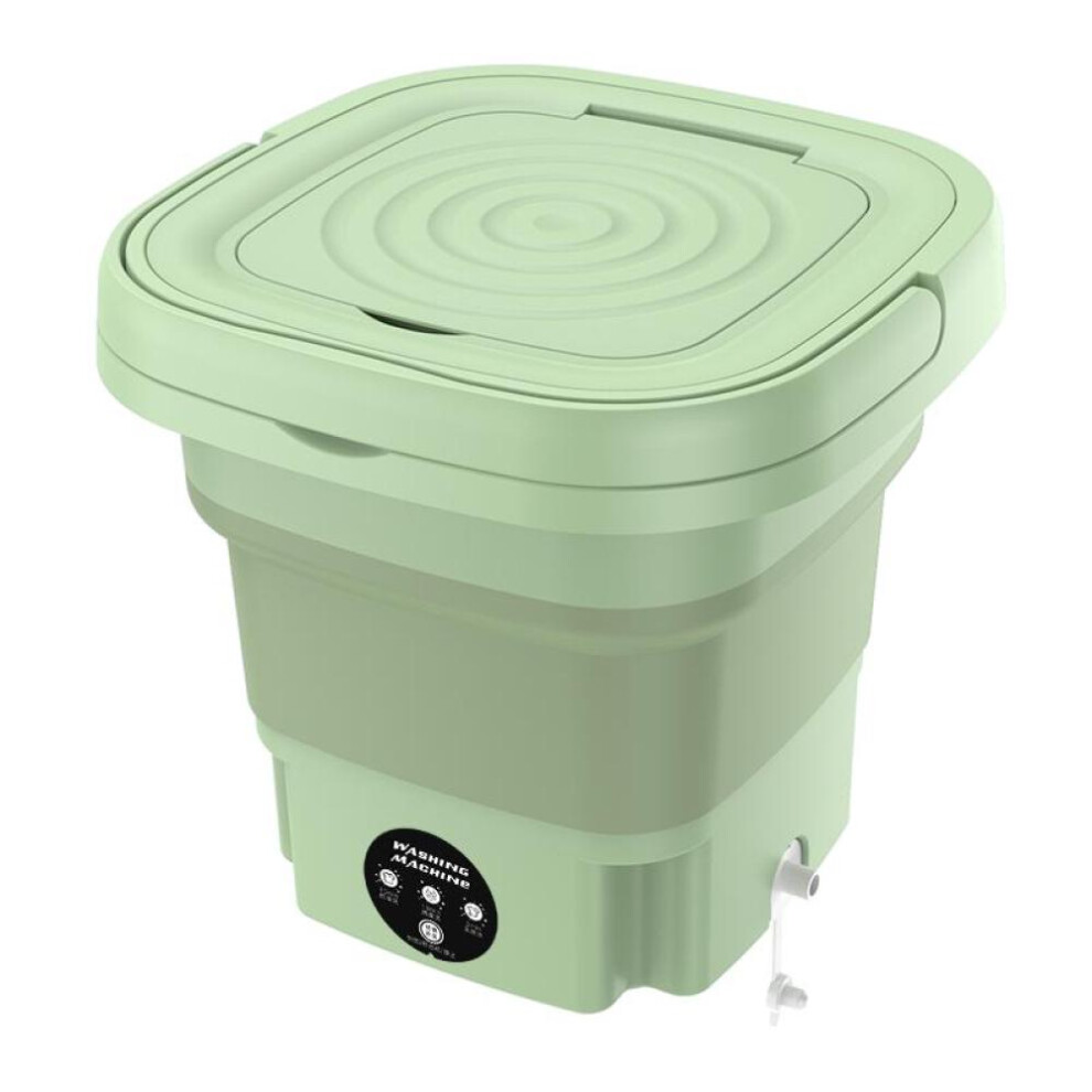 (green, EU Plug) 8l Portable Foldable Washing Machine With Spin Dryer Automatic Mini Underwear Sock Washing Machine With Centrifuge