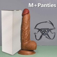 (M+Panties) Realistic Huge Dildo with Suction Cup and Soft Skin